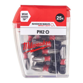 PH BITS PH2-25 MILW SHOCKWAVE - Ruuvauskärjet ph / pz - 629352520 - 1