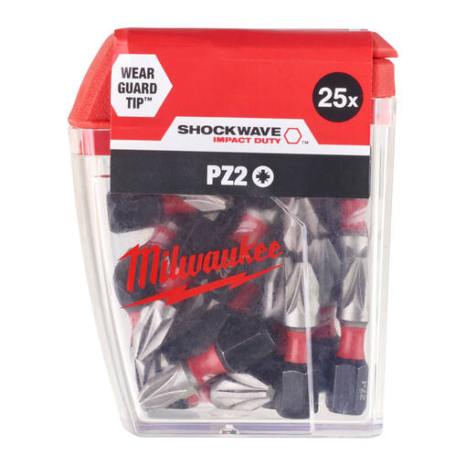 PZ BITS PZ2-25 MILW SHOCKWAVE - Ruuvauskärjet ph / pz - 629352530 - 1