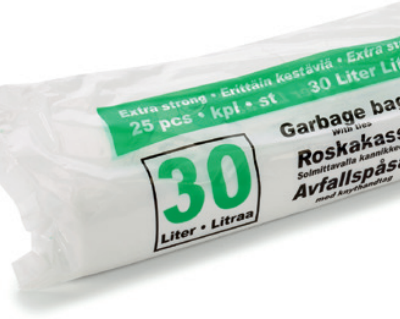 JÄTESÄKKI 30L VALKOINEN, 25KPL/RULLA - Jätesäkit - 67410078 - 1