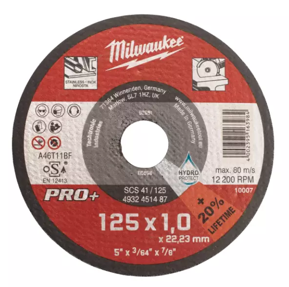 LAIKKA MET/INOX KATK 125X1.0X22 MILWAUKE - Katkaisulaikat metalli - 642M4932478998 - 1